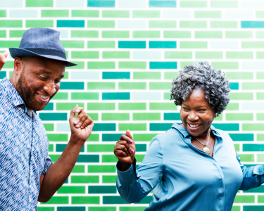 Man and woman indicating they can be active